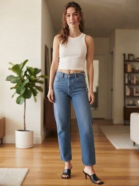 NWT Abercrombie & Fitch High Rise 90s Relaxed Jeans Size 29 Long Blue Denim